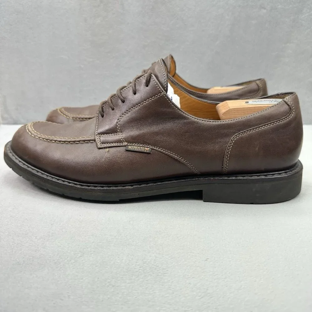 Mephisto Phoebus Mens Size 13 Derby Brown Leather Apron Seam Split Toe‎ Dress
